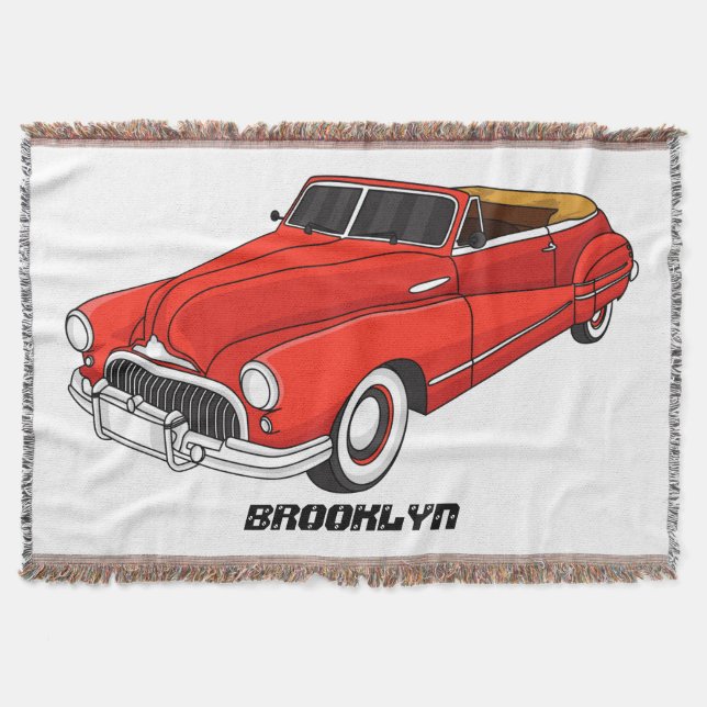 Cobertor Automóvel clássico vermelho 1948 (Frente)