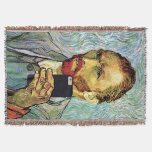 Cobertor Autorretrato de Vincent Van Gogh com Celular Selfi