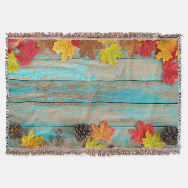 Cobertor Autumn Maple: Pinecone Nature Frame. (Frente)