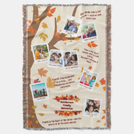 Cobertor Autumn Tree Family Quotes & Memories Photo Collage