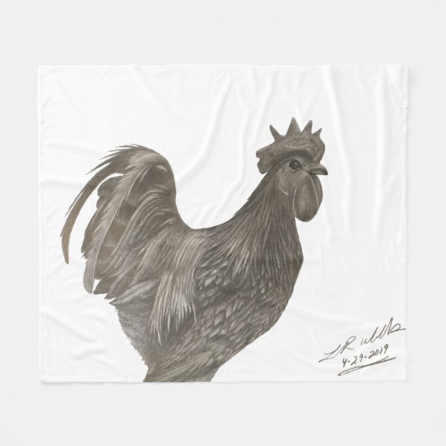 cobertor Ayam Cemani Rooster por Laurene Wells (Frente (Horizontal))