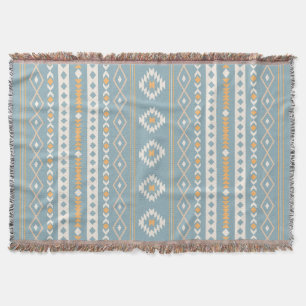 Cobertor Aztec Cream Orange Blue Mixed Motif V Padrão