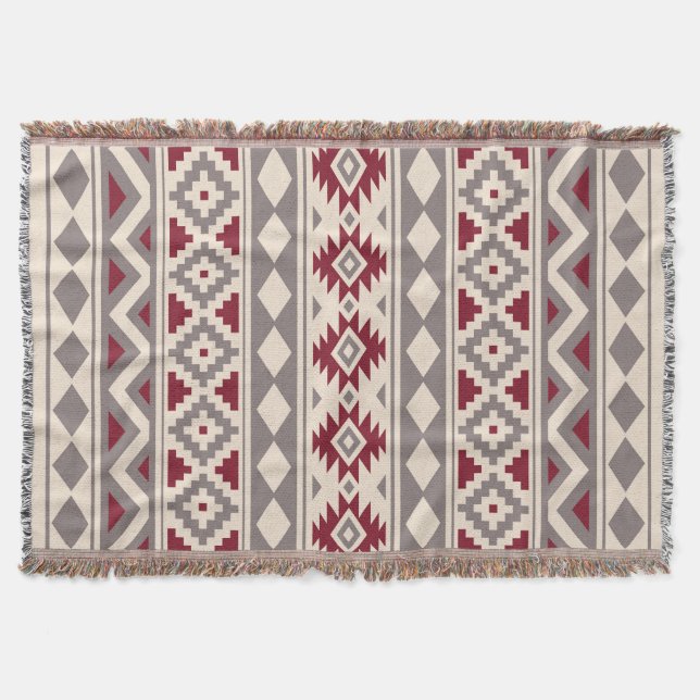 Cobertor Aztec Essência V Ptn IIIb Cream Taupe Vermelho (Frente)