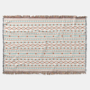 Cobertor Aztec Formas Padrão Rust Teal Cream