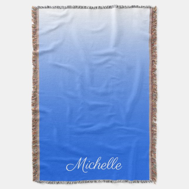 Cobertor Azul elétrico móvel gradiente personalizado (Frente Vertical)