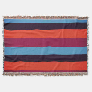 Cobertor Azul,Laranja, Marrom, Stripes Vermelhas Jogam Cobe