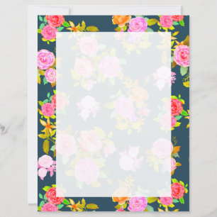 Cobertor Azul Marinho Vintage Rose Shabby