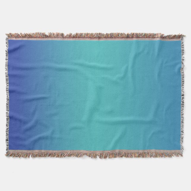Cobertor Azul Moderno Turquesa Gradiente Ombre (Frente)