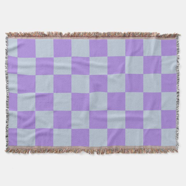 Cobertor Azul suave e Lavanda verificados (Frente)