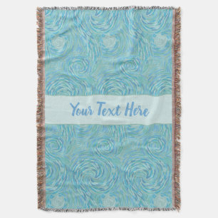 Cobertor Azul Teal e Aqua Watercolor Art Personalizados