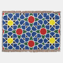 Cobertor Azulejo de Padrão Geométrico Mosaico marroquino