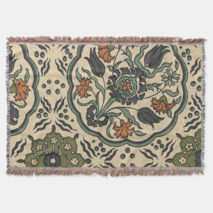 Cobertor Azulejo Floral Decorativo