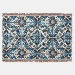 Cobertor Azulejo Porcelain Azulejo Padrão Mediterrânico