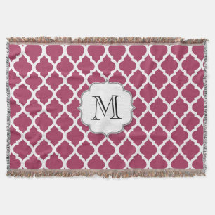 Cobertor Azulejo Vermelho Sangria de Marrocos com Monograma