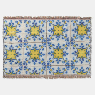 Cobertor Azulejos Portugueses - Azulejo - Padrão Azul e Ama