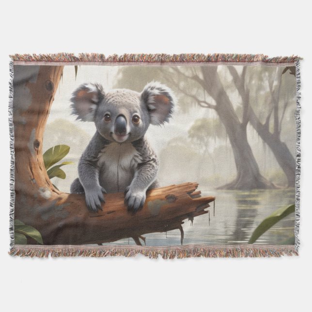 Cobertor Baby Koala por um Pond (Frente)