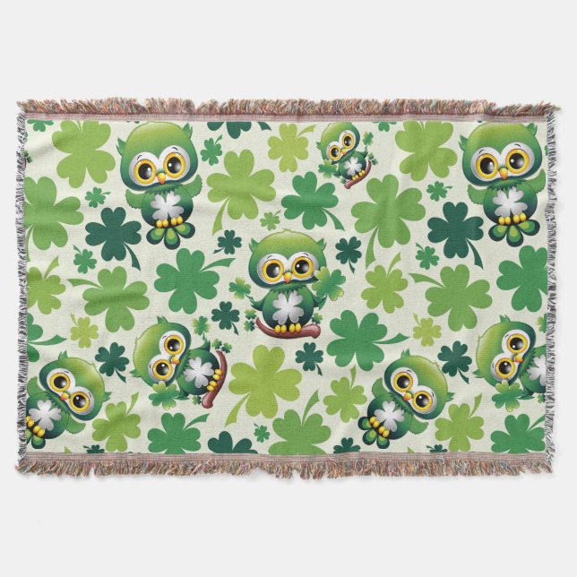 Cobertor Baby Owl Cute St Patrick Cartoon (Frente)