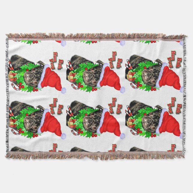 Cobertor Bah Hum Pug Christmas (Frente)