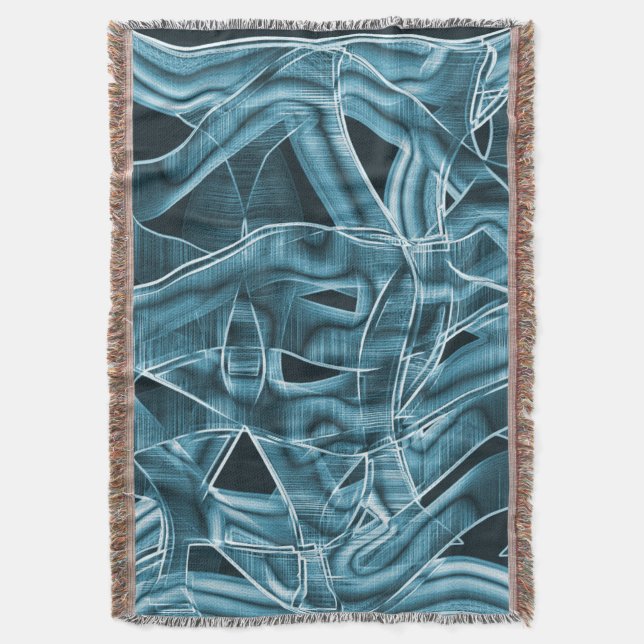 Cobertor Banda sobreposta azul curvada realçada pelo alivio (Frente Vertical)