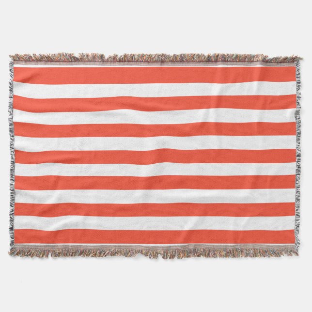 Cobertor Bandas de Cadeira Vermelha e Branca (Frente)