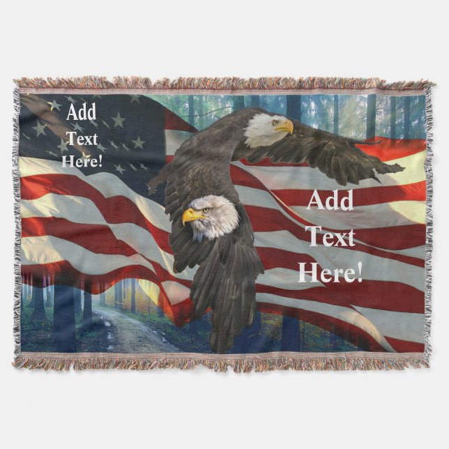 Cobertor Bandeira Americana Bald Eagle (Frente)