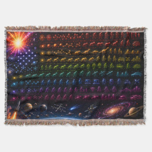 Cobertor Bandeira Americana da Evolução Cósmica Big Bang