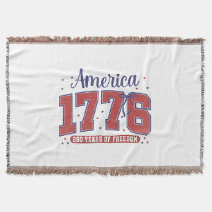 Cobertor Bandeira Americana de 4 de Julho Vintage 250 Anos