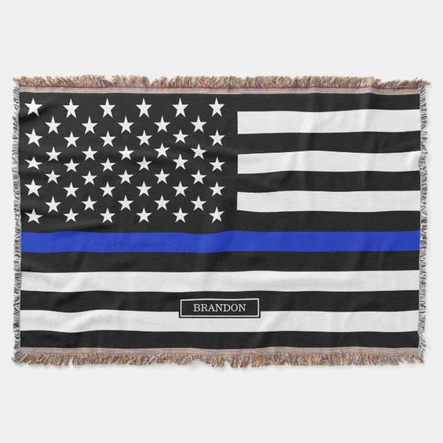 Cobertor Bandeira americana fina de Blue Line (Frente)