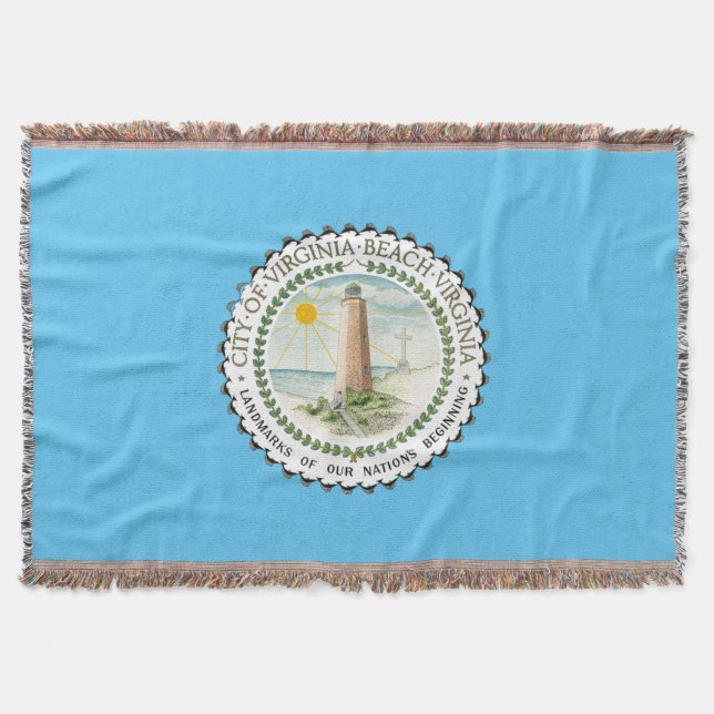Cobertor Bandeira da cidade de Virginia Beach (Frente)