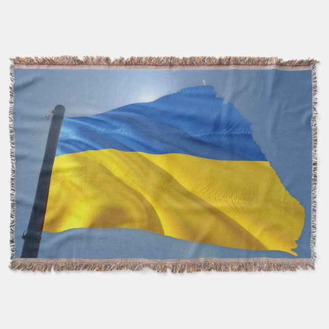 Cobertor Bandeira da Ucrânia - Guerra, Política, Sofrimento (Frente)