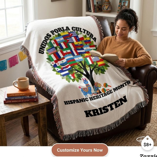Cobertor Bandeira de árvore personalizada para o Mês da Her (Criador carregado)