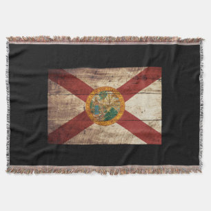 Cobertor Bandeira do estado de Florida na grão de madeira