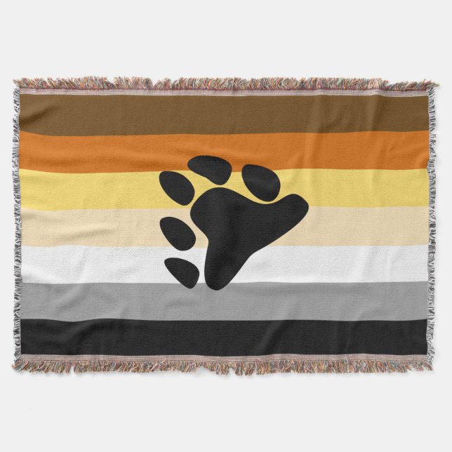 Cobertor Bandeira do Orgulho do Urso com Pata (Frente)