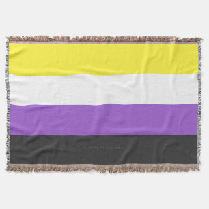 Cobertor Bandeira do Orgulho Não Binário da SlipperyJoe's a