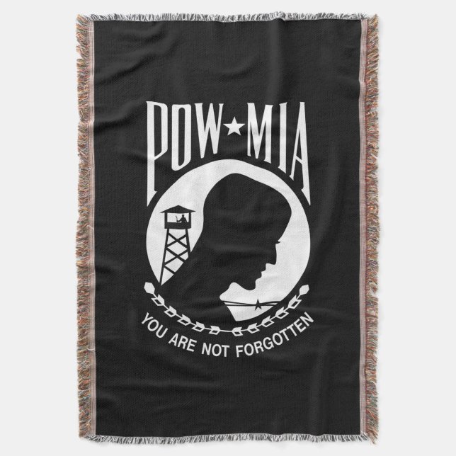 Cobertor Bandeira POW MIA: Soldados desaparecidos da Guerra (Frente Vertical)