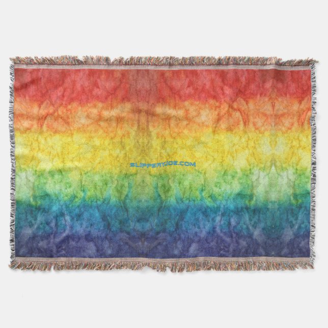 Cobertor Bandeira tie-dye da SlipperyJoe's arco-íris pressi (Frente)