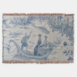 Cobertor Banheira Oriental da Chinoiserie Azul e Branca