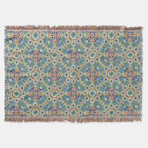 Cobertor Banheta de Algodão com borda, Medallion design