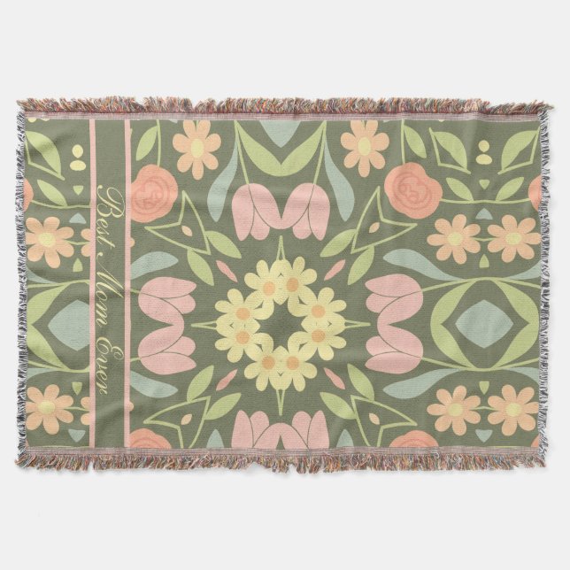 Cobertor Banheta de Ponta Floral Personalizada (Frente)