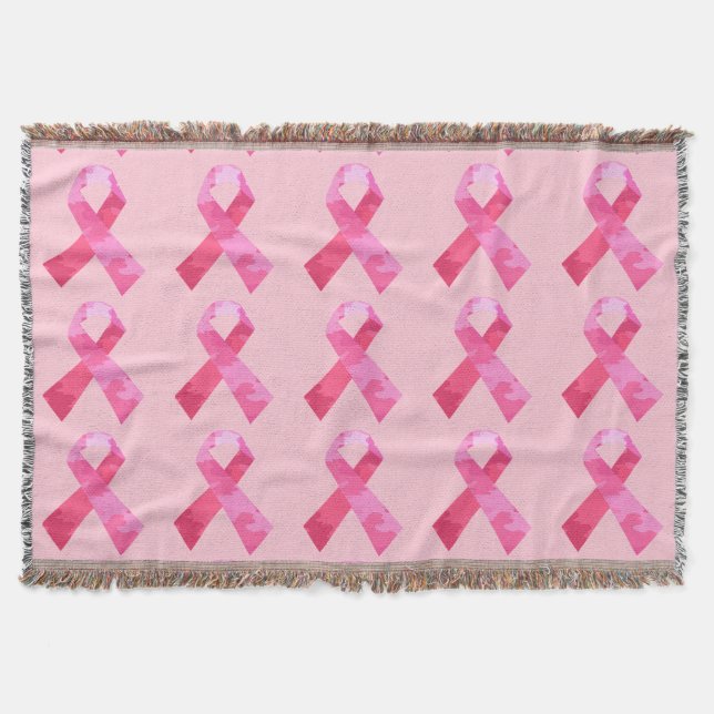 Cobertor Banheta Lançada com Fita de Camuflagem Rosa (Frente)