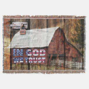 Cobertor Barão em Deus Confiamos na bandeira americana
