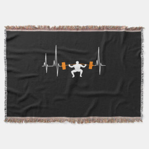 Cobertor Barbell Weighthing Heartbeat Bodybuilding