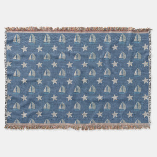 Cobertor Barcos à vela em Blue Linen