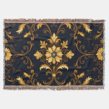 "Barockes Ornament-Muster in Gold und Schwarz" Dec