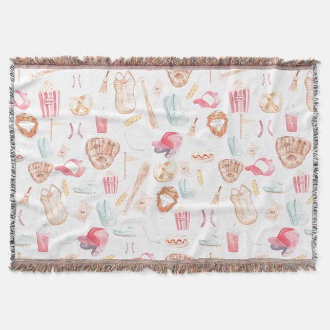 Cobertor Baseball em Aquarela (Frente)