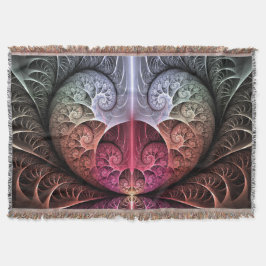 Cobertor Batimento cardíaco, arte fractal surrealista abstr