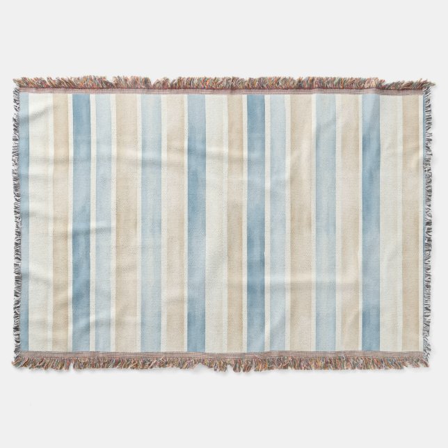 Cobertor Beach Blue Cream Stripes (Frente)