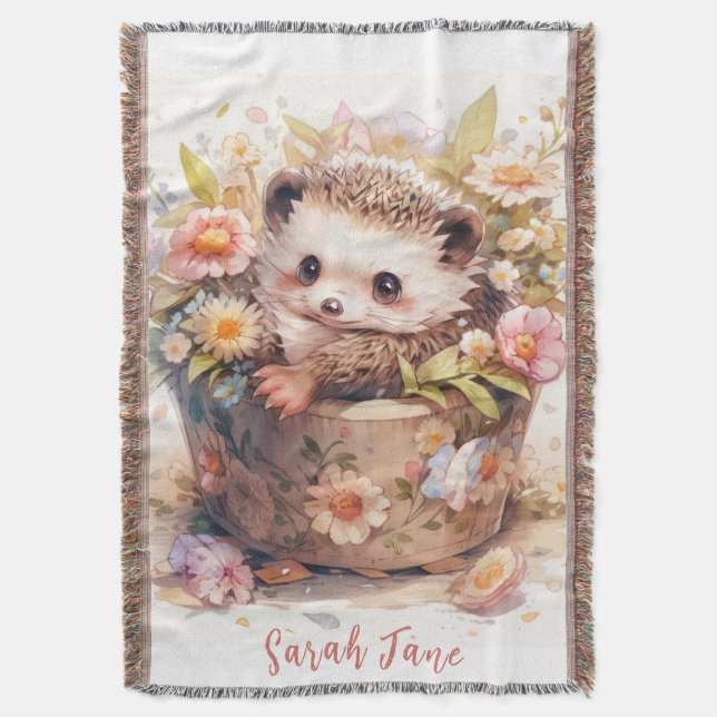 Cobertor Beatrix Potter Style Baby Hedgehog (Frente Vertical)