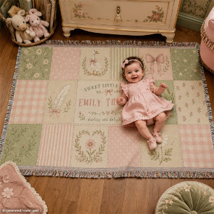 Cobertor Bebê Menina Personalizada Silly Goose Patchwork