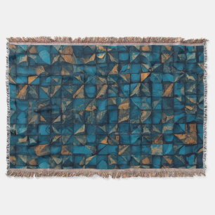 Cobertor Bela Aparência de Patchwork em Teal Escuro